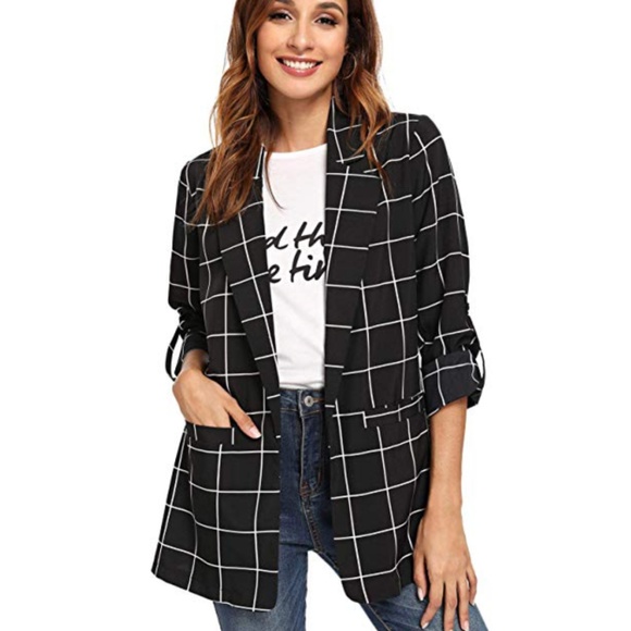 S. the Widow Jackets & Blazers - PAYTON  Plaid Boyfriend Blazer